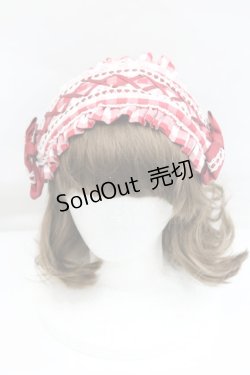 画像2: metamorphose / ヘッドドレス風カチューシャ(ギンガム)  赤×白 I-26-01-29-103-ME-AC-TE-ZI