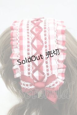 画像3: metamorphose / ヘッドドレス風カチューシャ(ギンガム)  赤×白 I-26-01-29-103-ME-AC-TE-ZI