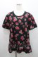 画像1: yaponskii / 苺総柄Tシャツ  黒 I-26-01-29-012-PU-TS-TE-ZI (1)