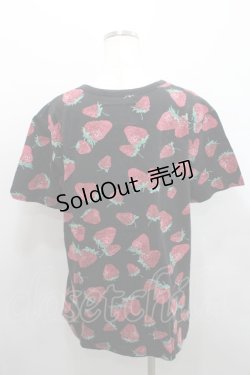 画像2: yaponskii / 苺総柄Tシャツ  黒 I-26-01-29-012-PU-TS-TE-ZI