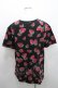 画像2: yaponskii / 苺総柄Tシャツ  黒 I-26-01-29-012-PU-TS-TE-ZI (2)