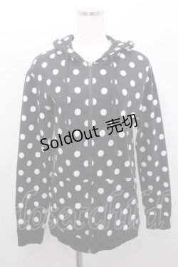 画像1: yaponskii / 水玉ジップパーカー  黒 I-26-01-29-013-PU-TO-TE-ZI