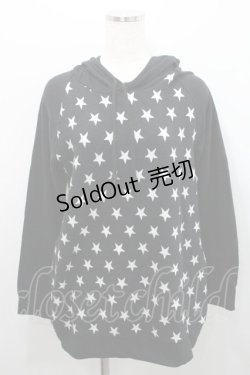 画像1: ALGONQUINS / 星柄パーカー F 黒 I-26-01-29-014-AL-TS-TE-ZI