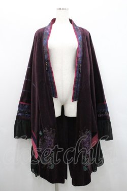 画像1: Ozz oneste / 着物袖ベロア羽織  パープル I-26-01-29-015-OO-TO-SA-ZI