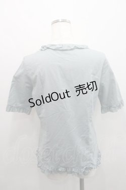 画像2: PINK HOUSE / フリル半袖ブラウス  サックス I-26-01-29-016-LO-BL-SA-ZI