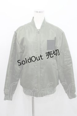 画像1: MINT NeKO / 胸元ワッペンMA-1 S カーキ I-26-01-29-017-HN-JA-TE-ZI