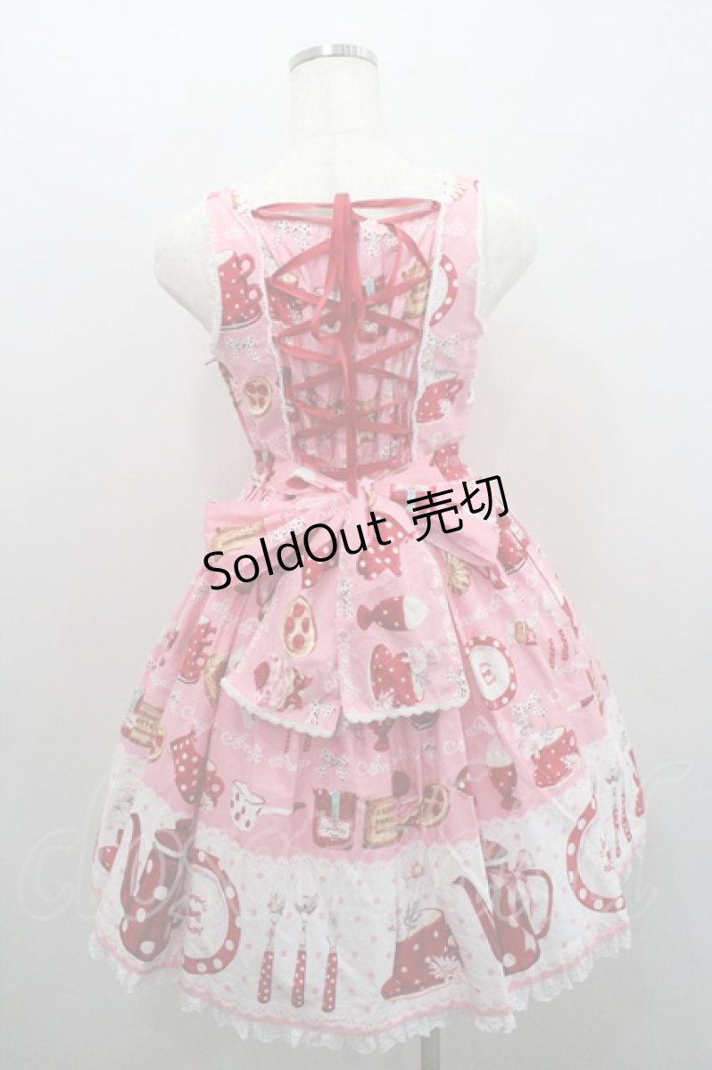 画像2: Angelic Pretty / French Cafe切替ジャンパースカート(2011)  ピンク I-26-01-29-022-AP-OP-SA-ZI (2)