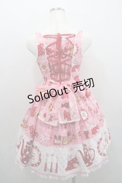 画像2: Angelic Pretty / French Cafe切替ジャンパースカート(2011)  ピンク I-26-01-29-022-AP-OP-SA-ZI