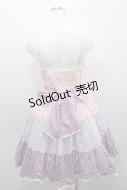 画像2: Angelic Pretty / カラフルギンガムジャンパースカート  ピンク×ラベンダー I-26-01-29-026-AP-OP-TE-ZI