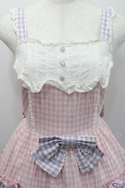 画像3: Angelic Pretty / カラフルギンガムジャンパースカート  ピンク×ラベンダー I-26-01-29-026-AP-OP-TE-ZI