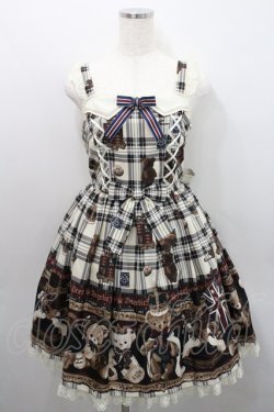 画像1: Angelic Pretty / British Bearジャンパースカート  アイボリー I-26-01-29-029-AP-OP-SA-ZI