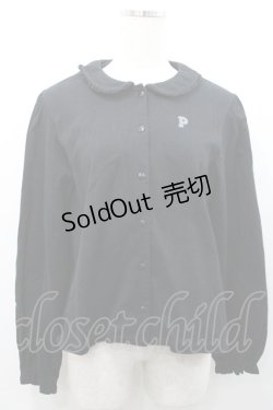 画像1: PINK HOUSE / 襟付きカットソーカーディガン  ブラック I-26-01-31-029-LO-TO-SA-ZI