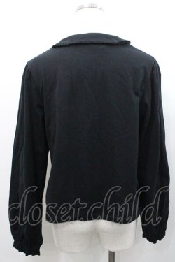 画像2: PINK HOUSE / 襟付きカットソーカーディガン  ブラック I-26-01-31-029-LO-TO-SA-ZI