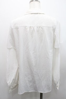 画像2: axes femme / メロディ刺繍ケープ袖ブラウス M 白 I-26-01-31-004-AX-BL-SA-ZI