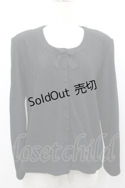 画像1: INGEBORG / 胸元リボン付きカーディガン  ブラック I-26-01-31-032-LO-TO-SA-ZI