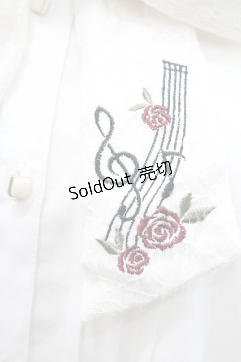 画像3: axes femme / メロディ刺繍ケープ袖ブラウス M 白 I-26-01-31-004-AX-BL-SA-ZI (3)