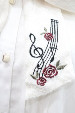 画像3: axes femme / メロディ刺繍ケープ袖ブラウス M 白 I-26-01-31-004-AX-BL-SA-ZI