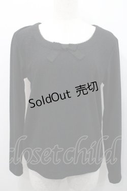 画像1: INGEBORG / 胸元リボン長袖トップス  ブラック I-26-01-31-034-LO-TO-SA-ZI