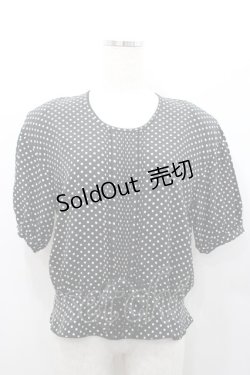 画像1: INGEBORG / 水玉半袖パフスリーブブラウス  ブラック I-26-01-31-035-LO-BL-SA-ZI