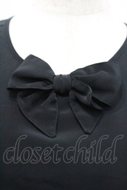 画像3: INGEBORG / リボン付き後ろボタン半袖ブラウス  ブラック I-26-01-31-036-LO-BL-SA-ZI