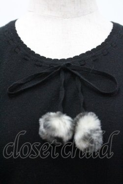 画像3: INGEBORG / レオパードファーポンポン付きプルオーバー L ブラック I-26-01-31-037-LO-TO-SA-ZI