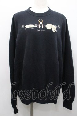 画像1: Karl Helmut / 白くまペンギンアザラシ刺繍プルオーバー L ブラック I-26-01-31-038-EL-TO-SA-ZI