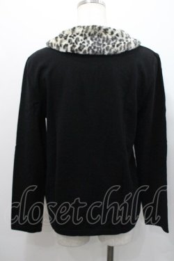 画像2: INGEBORG / レオパードファー襟付きカーディガン L ブラック I-26-01-31-039-LO-TO-SA-ZI