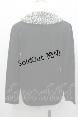 画像2: INGEBORG / レオパードファー襟付きカーディガン L ブラック I-26-01-31-039-LO-TO-SA-ZI