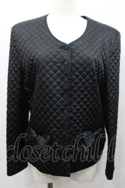 画像1: INGEBORG / ノーカラーキルティングジャケット M ブラック I-26-01-31-040-LO-JA-SA-ZI