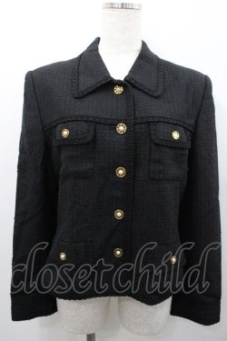 画像1: INGEBORG / ロゴパールボタンジャケット  黒Ｘゴールド I-26-01-31-042-LO-JA-SA-ZI