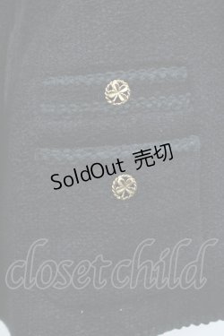 画像4: INGEBORG / クローバーボタンジャケット M 黒Ｘゴールド I-26-01-31-043-LO-JA-SA-ZI