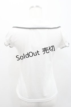 画像2: Ank Rouge / フロントピンタック半袖カットソー  白ｘ黒 I-26-01-31-005-CA-TO-SA-ZI