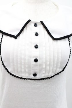 画像3: Ank Rouge / フロントピンタック半袖カットソー  白ｘ黒 I-26-01-31-005-CA-TO-SA-ZI