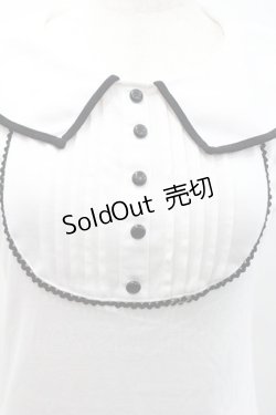 画像3: Ank Rouge / フロントピンタック半袖カットソー  白ｘ黒 I-26-01-31-005-CA-TO-SA-ZI