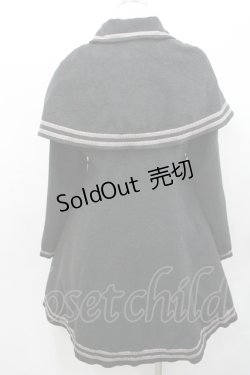 画像2: axes femme POETIQUE / ケープ付きベロアラインコート  黒 I-26-01-31-048-AX-CO-SA-ZI