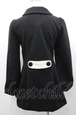 画像2: Ank Rouge / ヨーク襟風コート  黒Ｘ白 I-26-01-31-049-CA-CO-SA-ZI