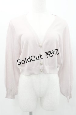 画像1: an another angelus / スミレプリント釦シアーニットカーディガン  ピンク I-26-01-31-006-CA-TO-SA-ZI