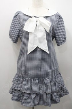 画像1: Fi.n.t / ローウエストセーラーチェックシャツワンピース  黒Ｘ白 I-26-01-31-051-CA-OP-SA-ZI