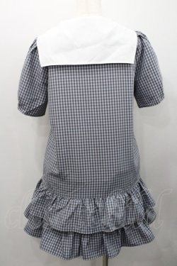 画像2: Fi.n.t / ローウエストセーラーチェックシャツワンピース  黒Ｘ白 I-26-01-31-051-CA-OP-SA-ZI
