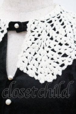 画像3: an another angelus / クロシェニットレース衿ベロアワンピース  ブラック I-26-01-31-052-CA-OP-SA-ZI