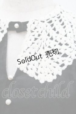 画像3: an another angelus / クロシェニットレース衿ベロアワンピース  ブラック I-26-01-31-052-CA-OP-SA-ZI