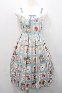 画像1: Shirley Temple / アリス絵本プリントジャンパースカート（Ladies） 154~162 サックス I-26-01-31-053-ET-OP-SA-ZI