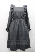m petit by misako / チェック長袖ワンピース M グレーチェック I-26-01-31-054-LO-OP-SA-ZI