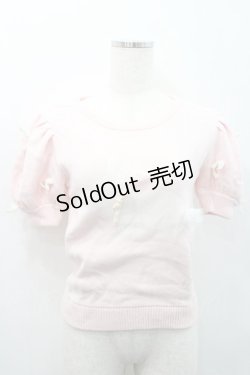 画像1: Swankiss / ウサギ柄半袖ニット  ピンク I-26-01-31-007-CA-TO-SA-ZI