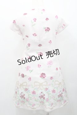 画像2: JESUS DIAMANTE / フレンチドールワンピ  オーナメントリボン柄オフ白 I-26-01-31-058-JE-OP-SA-ZI