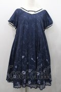 axes femme kawaii / 星座柄セーラーワンピース M ネイビーＸ白 I-26-01-31-062-AX-OP-SA-ZI