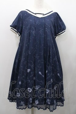 画像1: axes femme kawaii / 星座柄セーラーワンピース M ネイビーＸ白 I-26-01-31-062-AX-OP-SA-ZI