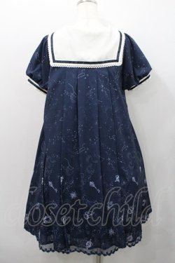 画像2: axes femme kawaii / 星座柄セーラーワンピース M ネイビーＸ白 I-26-01-31-062-AX-OP-SA-ZI