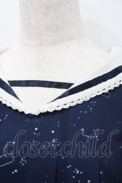 画像3: axes femme kawaii / 星座柄セーラーワンピース M ネイビーＸ白 I-26-01-31-062-AX-OP-SA-ZI