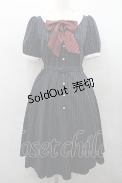 画像1: Secret Honey / ストライプロングシャツワンピース  ネイビーＸボルドー I-26-01-31-063-CA-OP-SA-ZI